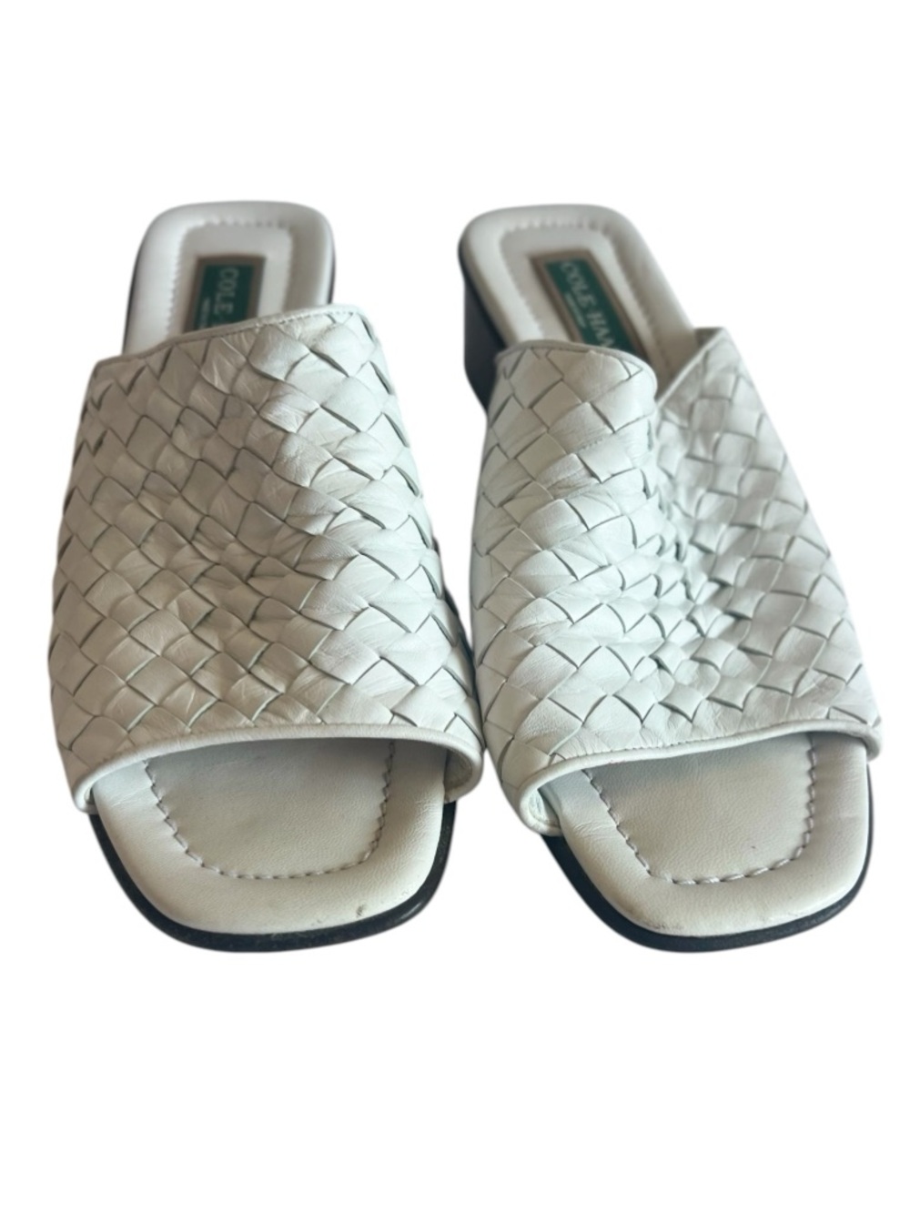 Cole Haan Cream Woven Slide Mules